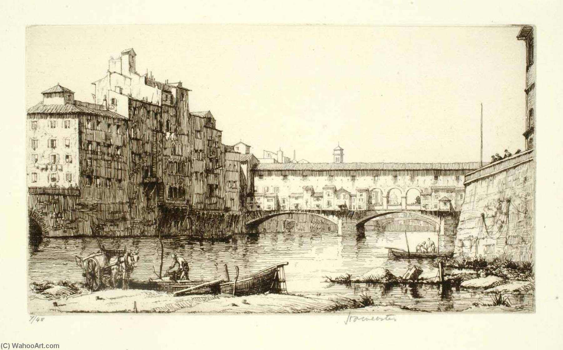 Wikioo.org – L'Enciclopedia delle Belle Arti - Pittura, Opere di Herman Armour Webster - Il Ponte Vecchio Firenze
