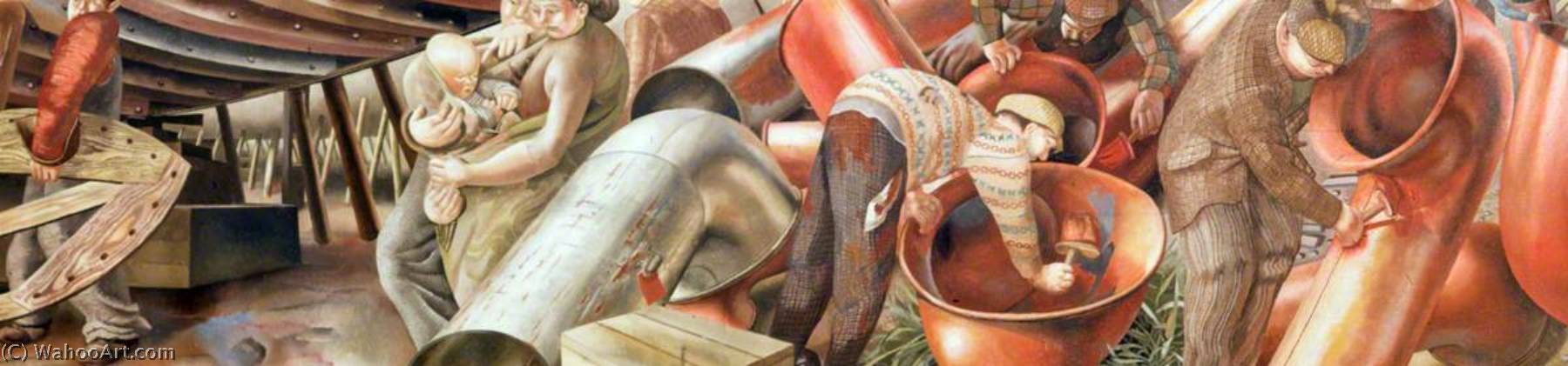 WikiOO.org - Encyclopedia of Fine Arts - Lukisan, Artwork Stanley Spencer - Shipbuilding on the Clyde The Template (centre)