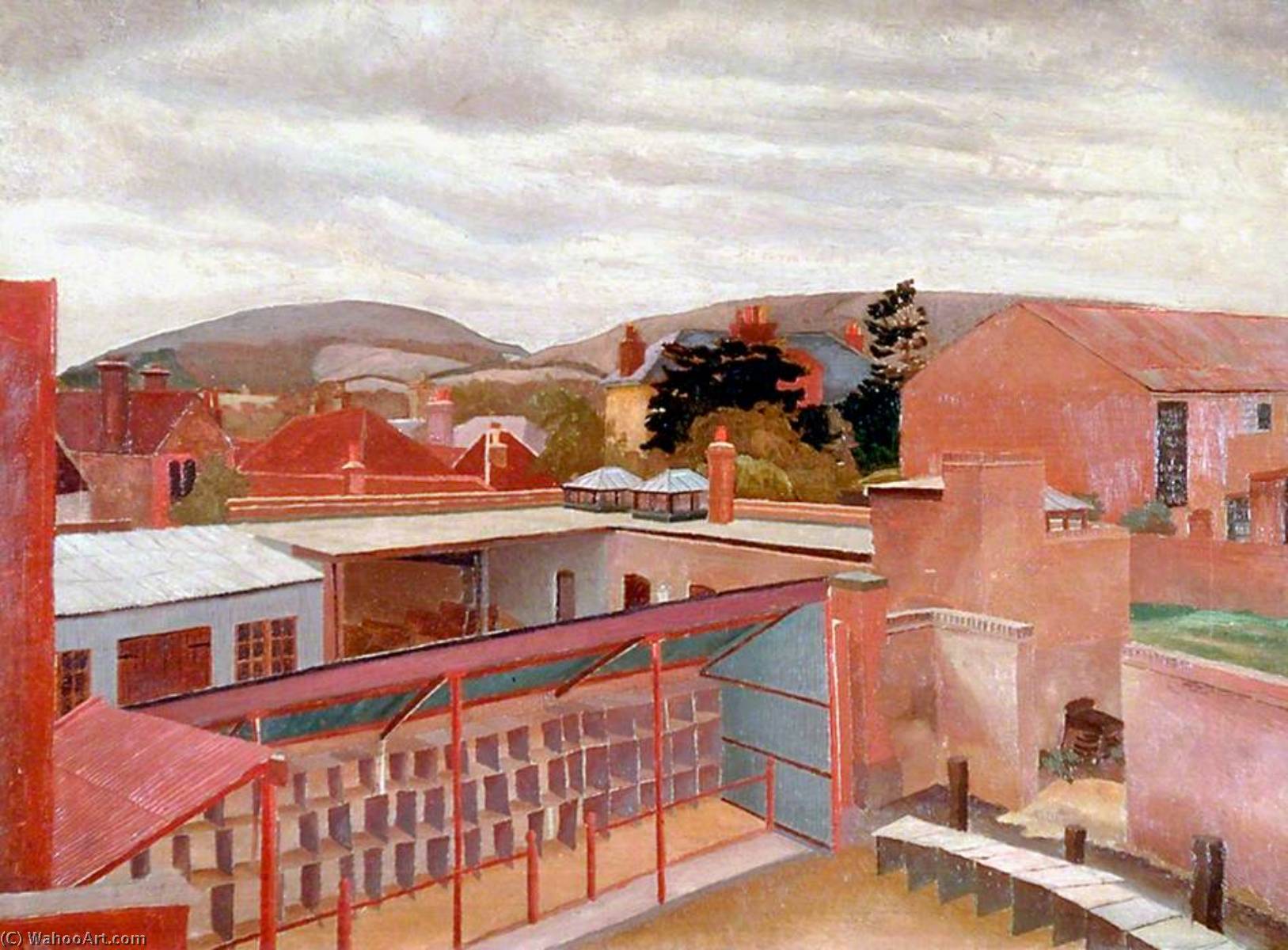 Wikioo.org - สารานุกรมวิจิตรศิลป์ - จิตรกรรม Stanley Spencer - The Poultry Market, Petersfield