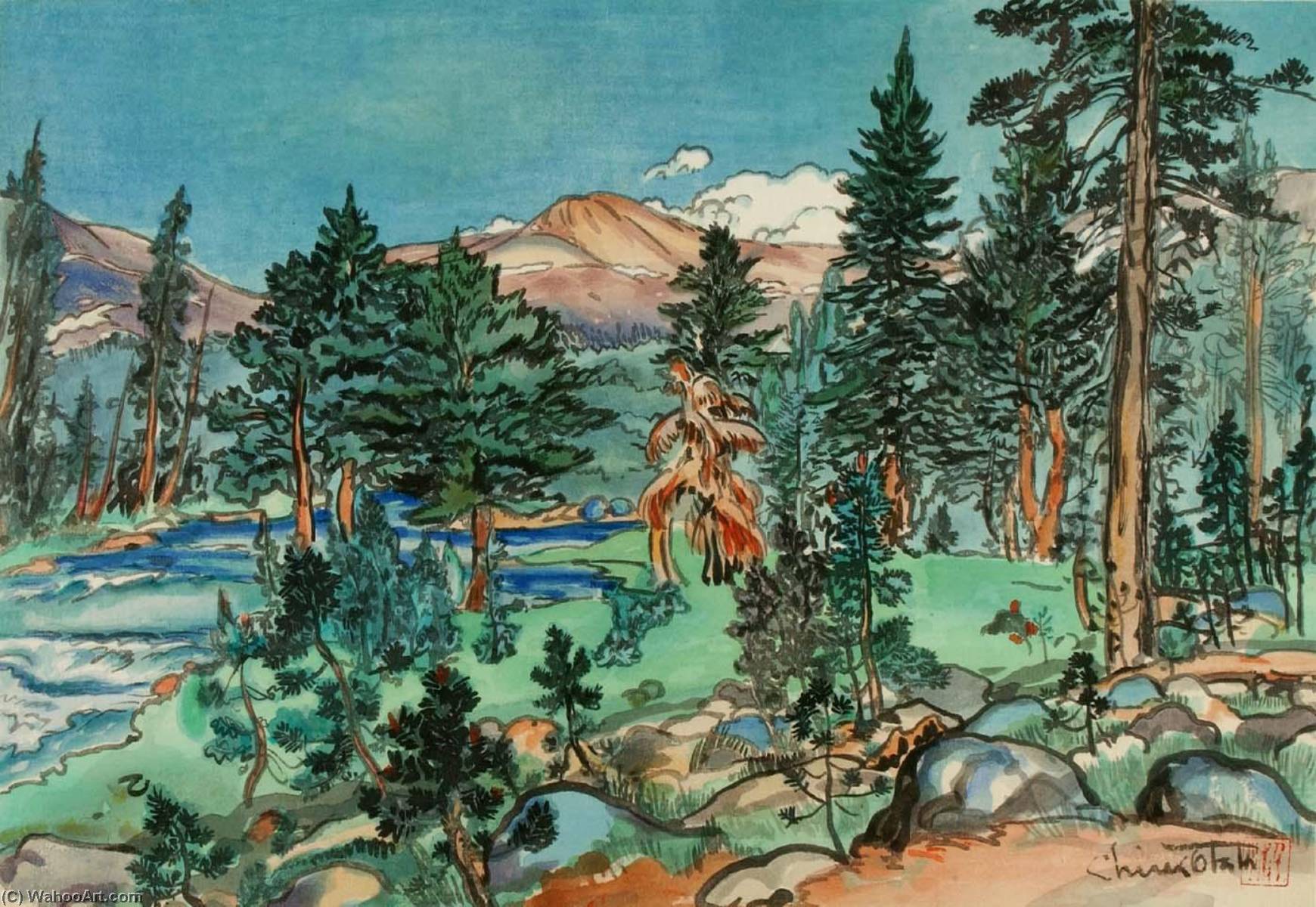 WikiOO.org - Encyclopedia of Fine Arts - Lukisan, Artwork Chiura Obata - Clouds, Upper Lyell Trail, along Lyell Fork