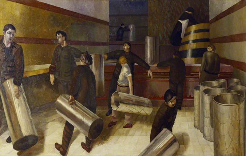 Wikioo.org - The Encyclopedia of Fine Arts - Painting, Artwork by Stanley Spencer - Filling Tea Urns