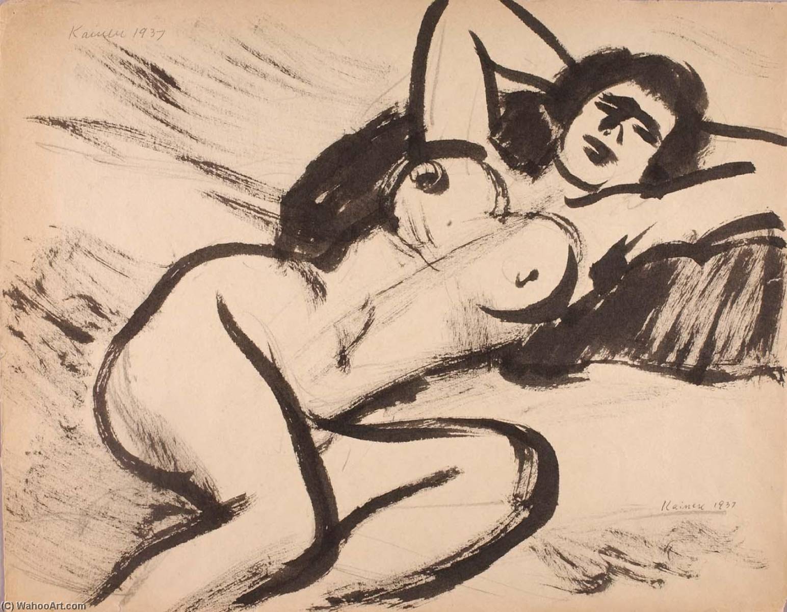 WikiOO.org - Encyclopedia of Fine Arts - Lukisan, Artwork Jacob Kainen - Nude Reclining