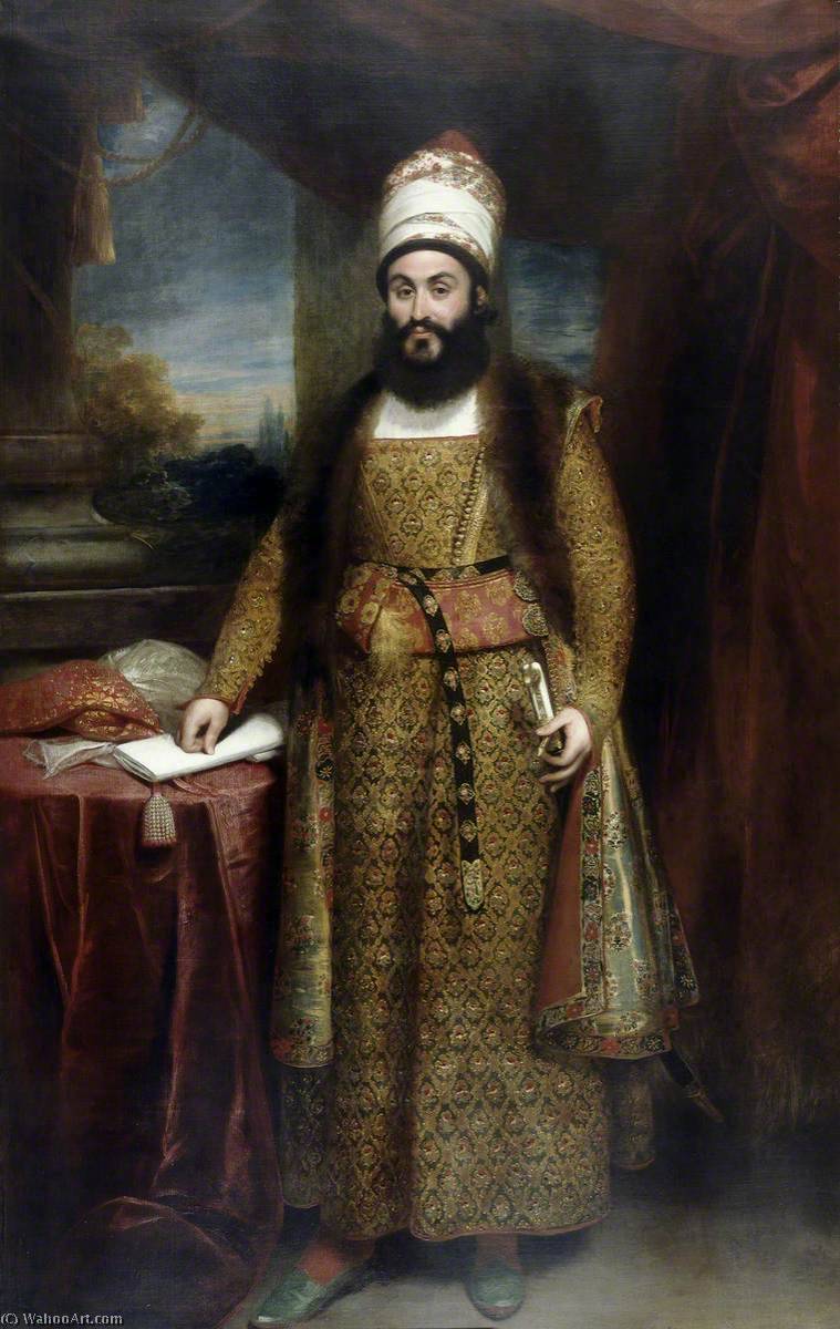 WikiOO.org - Encyclopedia of Fine Arts - Maleri, Artwork William Beechey - Mirza Abu'l Hasan Khan, Envoy Extraordinary from the King of Persia to the Court of George III