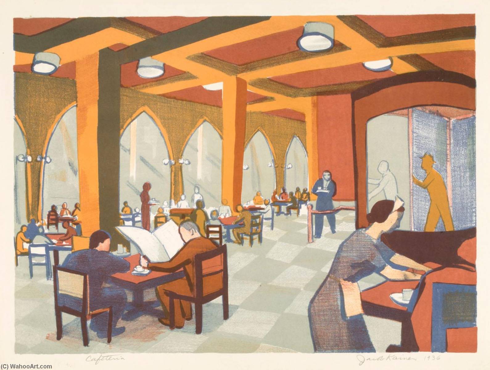 WikiOO.org - Encyclopedia of Fine Arts - Lukisan, Artwork Jacob Kainen - Cafeteria