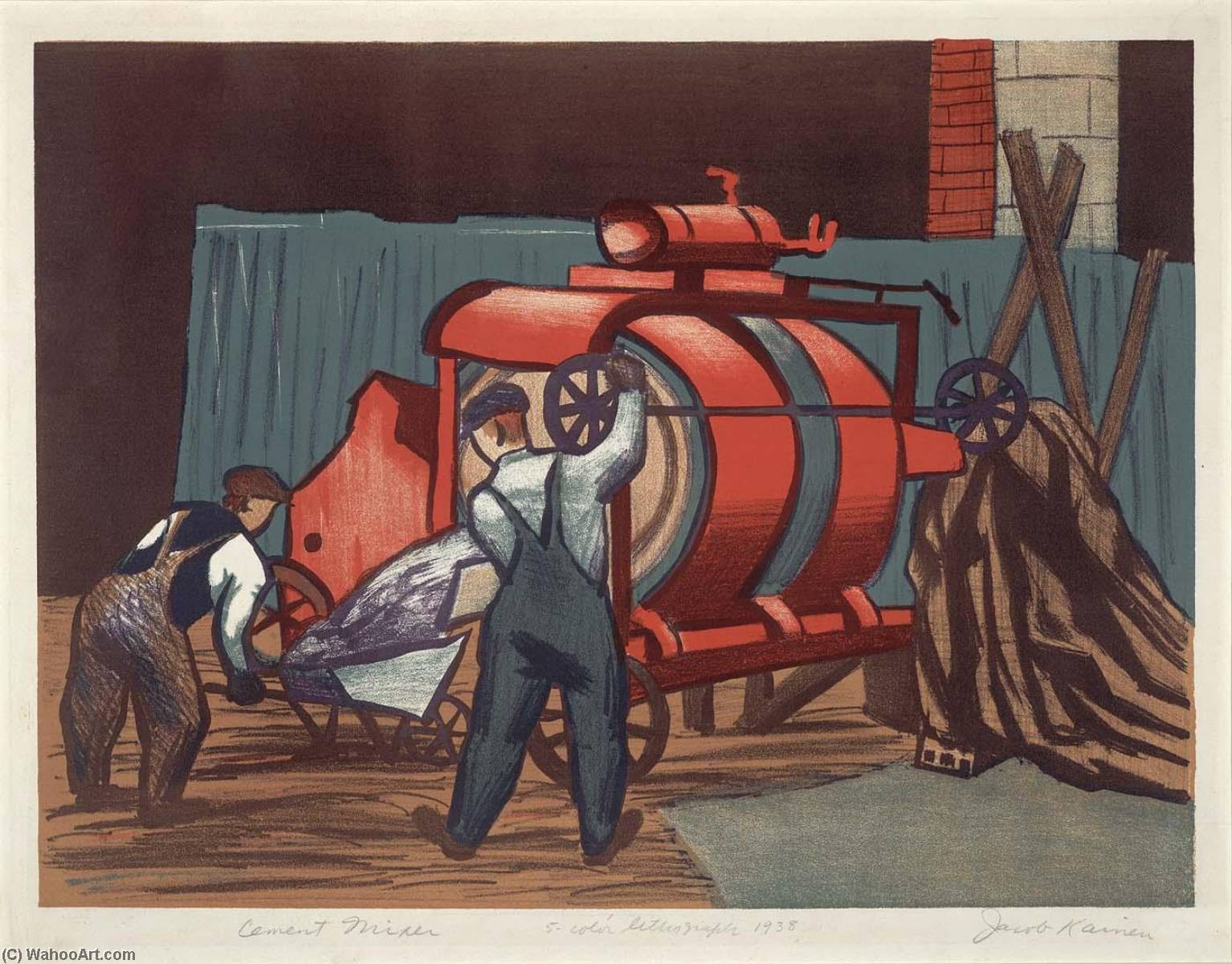Wikioo.org - The Encyclopedia of Fine Arts - Painting, Artwork by Jacob Kainen - Cement Mixer