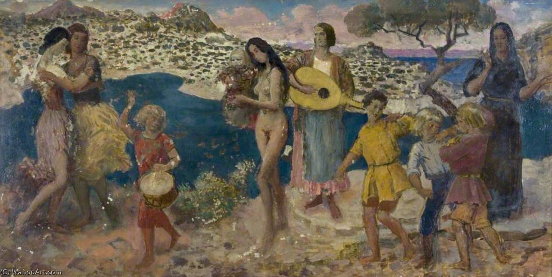 Wikioo.org - The Encyclopedia of Fine Arts - Painting, Artwork by Augustus Edwin John - Study for 'Lyric Fantasy'