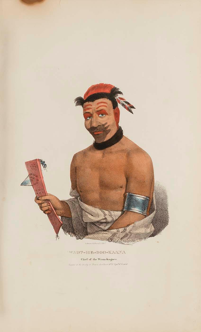 Wikioo.org - The Encyclopedia of Fine Arts - Painting, Artwork by James Otto Lewis - WADT HE DOO KAANA Chief of the Winnebagoes, from The Aboriginal Portfolio