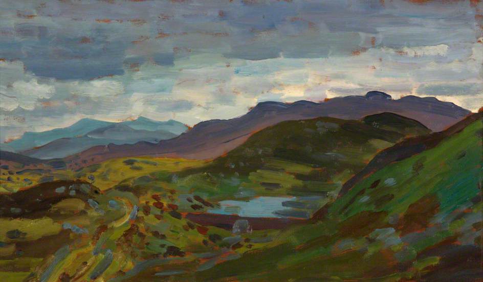 Wikioo.org - The Encyclopedia of Fine Arts - Painting, Artwork by Augustus Edwin John - Welsh Mountains Merioneth A View from Tanygrisiau