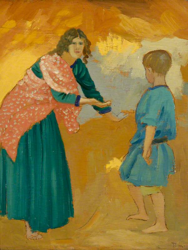 WikiOO.org - Encyclopedia of Fine Arts - Lukisan, Artwork Augustus Edwin John - Gypsy in the Sandpit