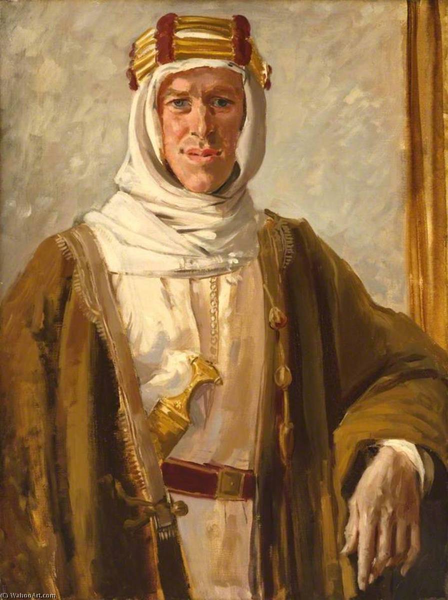 Wikioo.org - The Encyclopedia of Fine Arts - Painting, Artwork by Augustus Edwin John - Colonel T. E. Lawrence