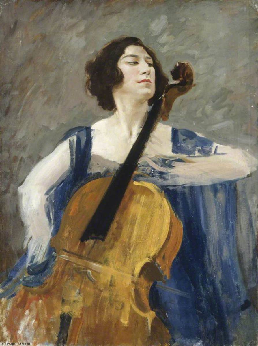 Wikioo.org - The Encyclopedia of Fine Arts - Painting, Artwork by Augustus Edwin John - Guilhermina Suggia (1888–1950)