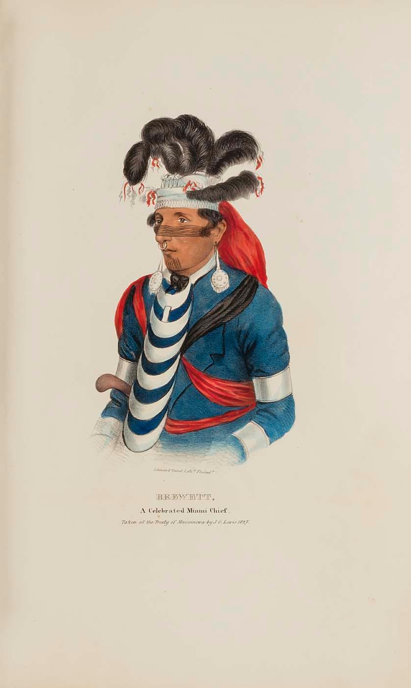 Wikioo.org - The Encyclopedia of Fine Arts - Painting, Artwork by James Otto Lewis - BREWETT A Celebrated Chief Miami Chief, from The Aboriginal Portfolio