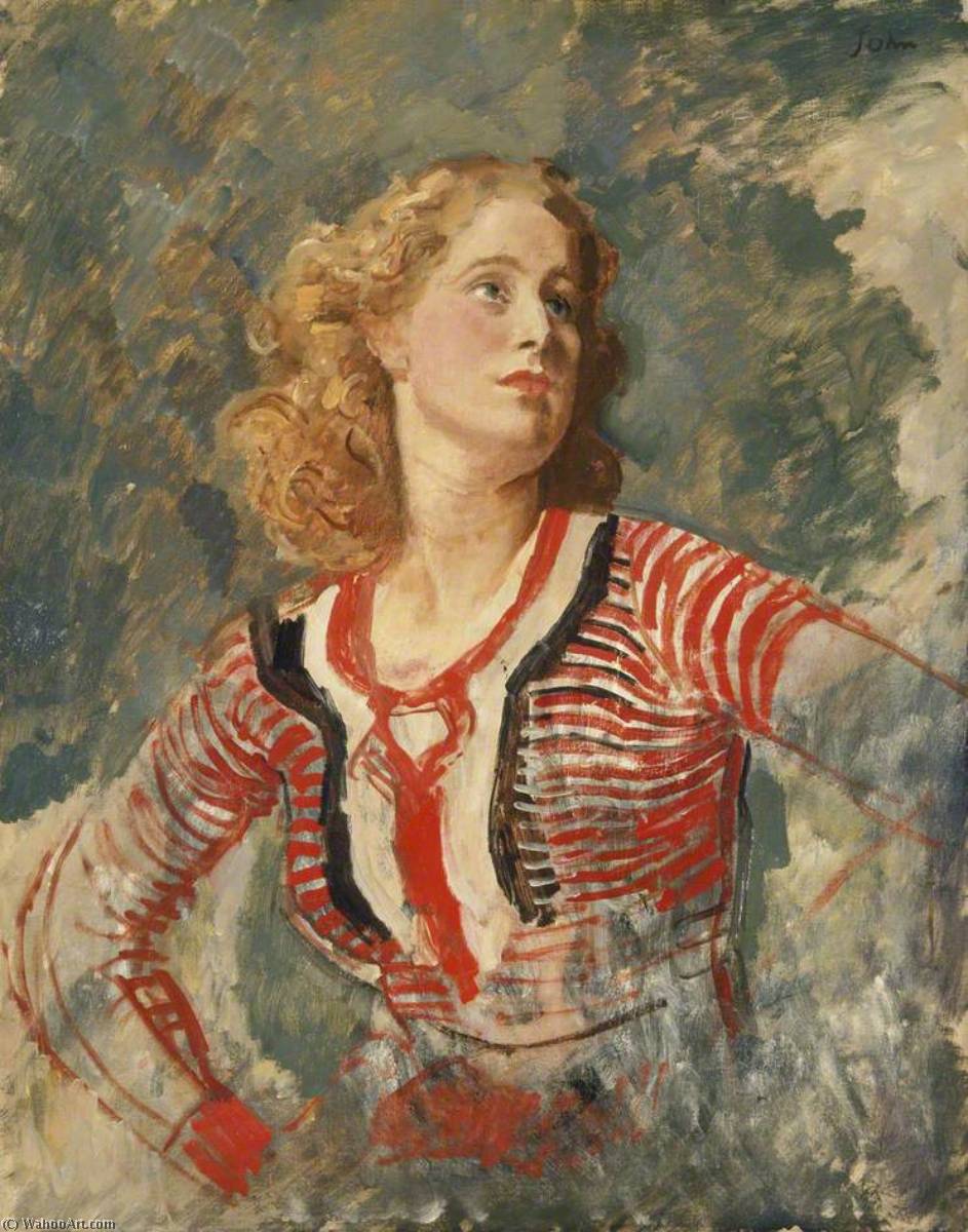 Wikioo.org - The Encyclopedia of Fine Arts - Painting, Artwork by Augustus Edwin John - Caitlin Macnamara (1913–1997)