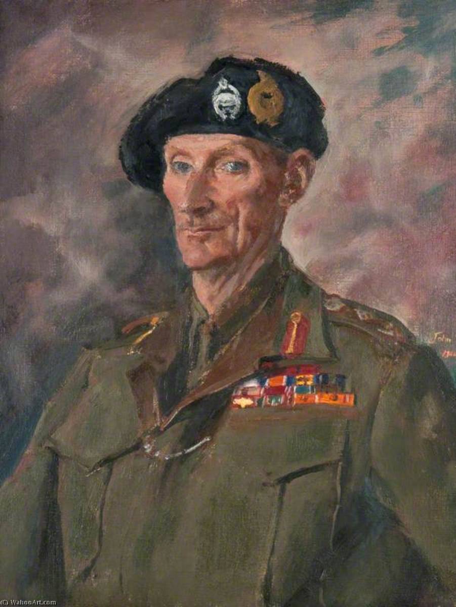 Wikioo.org - The Encyclopedia of Fine Arts - Painting, Artwork by Augustus Edwin John - Field Marshal Bernard Law Montgomery (1887–1976), 1st Viscount Montgomery of Alamein