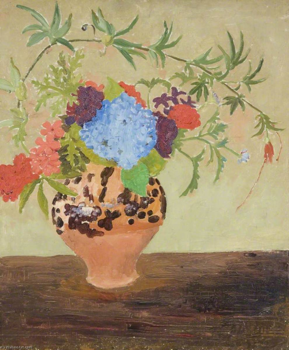 WikiOO.org - Encyclopedia of Fine Arts - Maľba, Artwork Augustus Edwin John - Flowers in a Jar