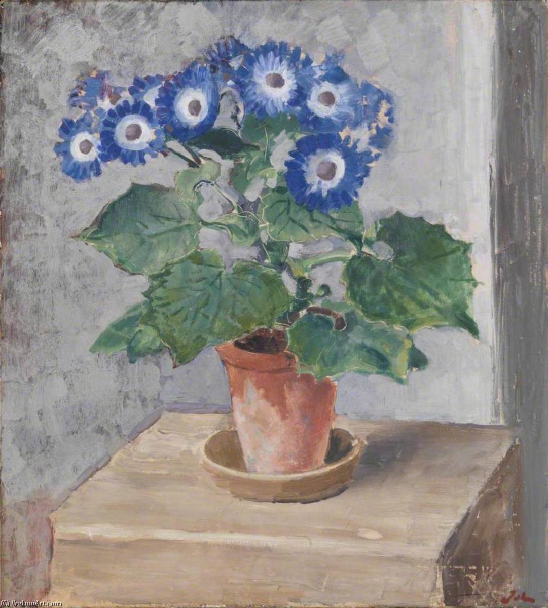 WikiOO.org - Encyclopedia of Fine Arts - Lukisan, Artwork Augustus Edwin John - Blue Cineraria