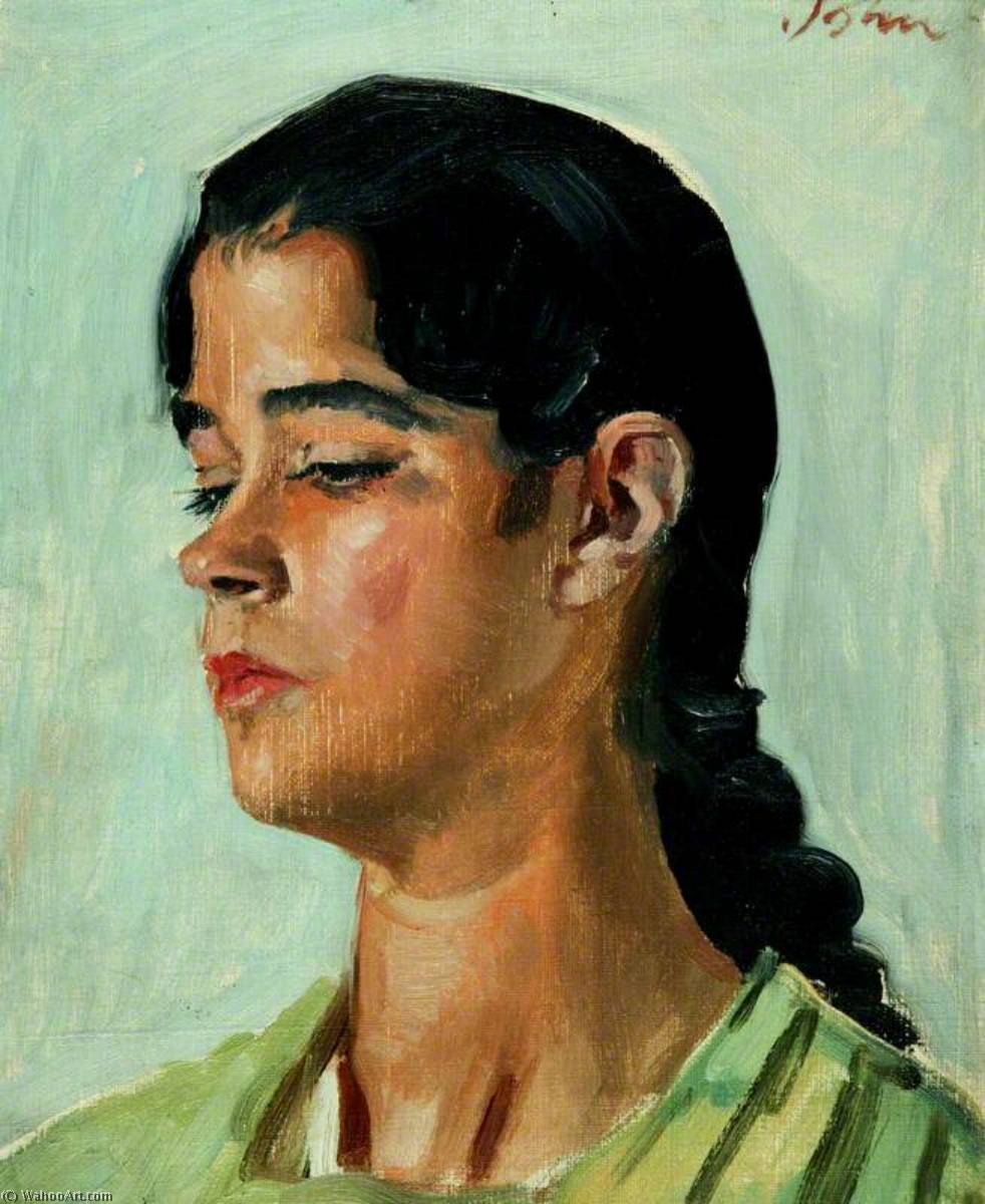 WikiOO.org - Енциклопедія образотворчого мистецтва - Живопис, Картини
 Augustus Edwin John - Head of a Spanish Gypsy