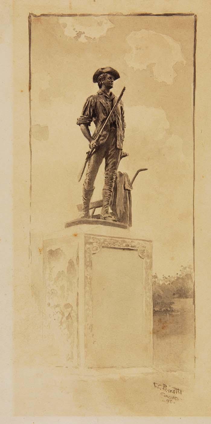 WikiOO.org - Encyclopedia of Fine Arts - Lukisan, Artwork Ernest Clifford Peixotto - The Minute Man Monument