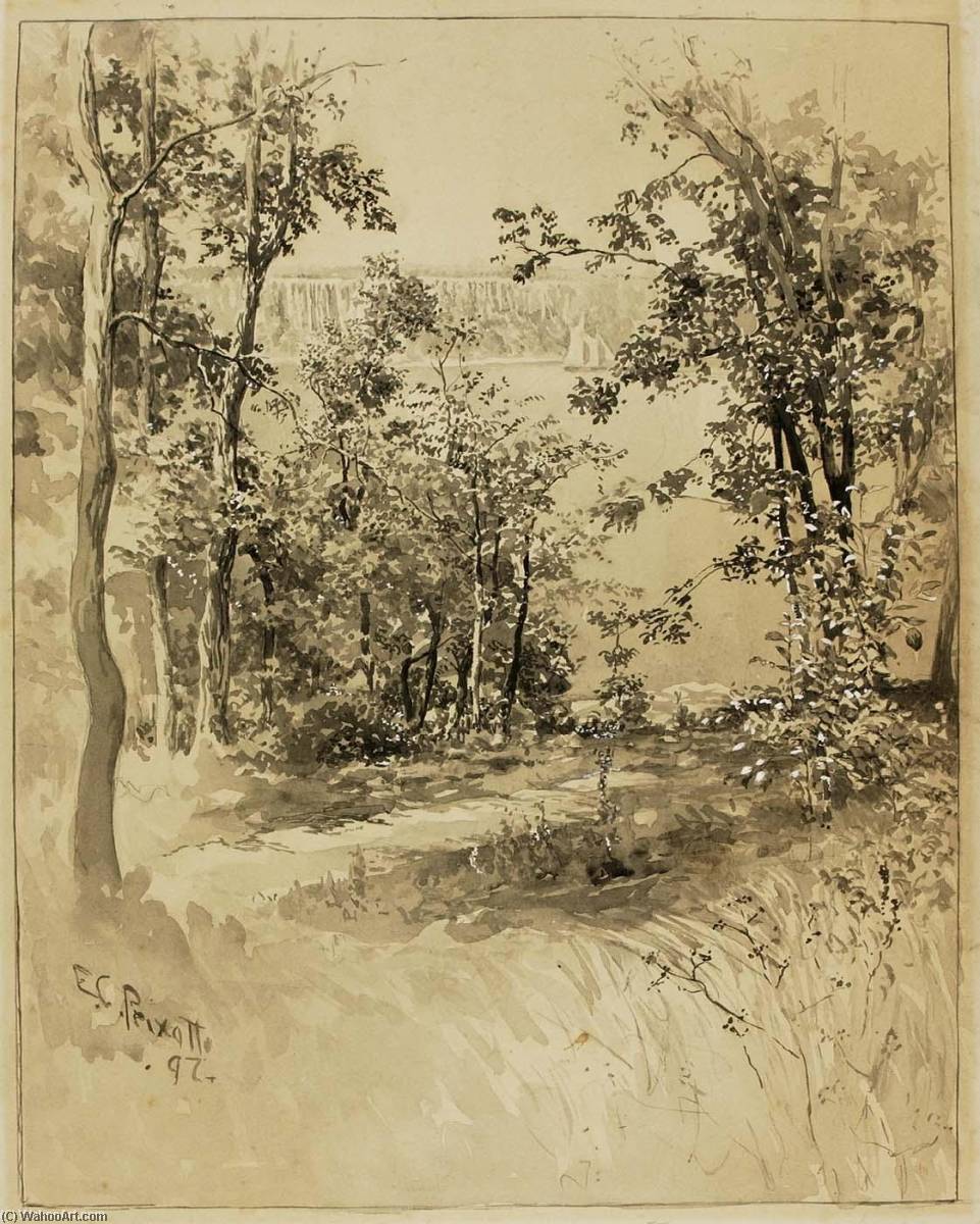 WikiOO.org - Encyclopedia of Fine Arts - Lukisan, Artwork Ernest Clifford Peixotto - New York, Site of Fort Washington, Looking at Fort Lee