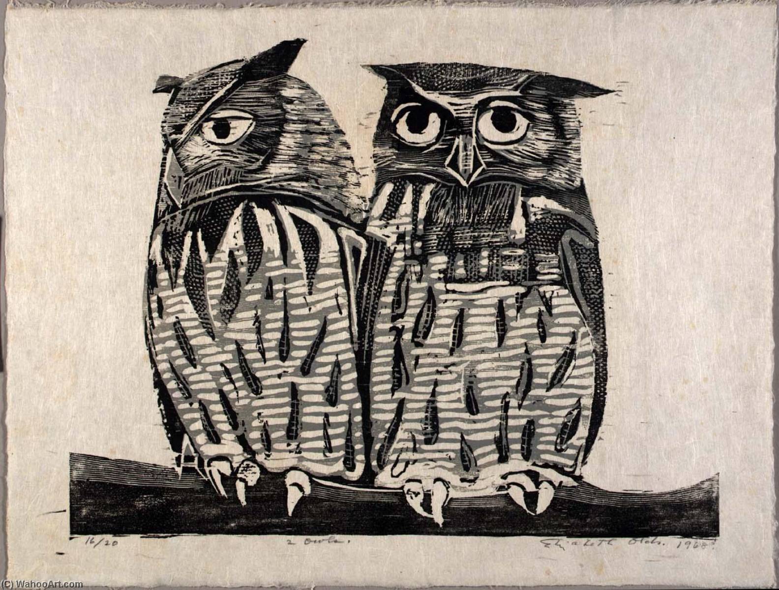 WikiOO.org - Encyclopedia of Fine Arts - Lukisan, Artwork Elizabeth Olds - Two Owls