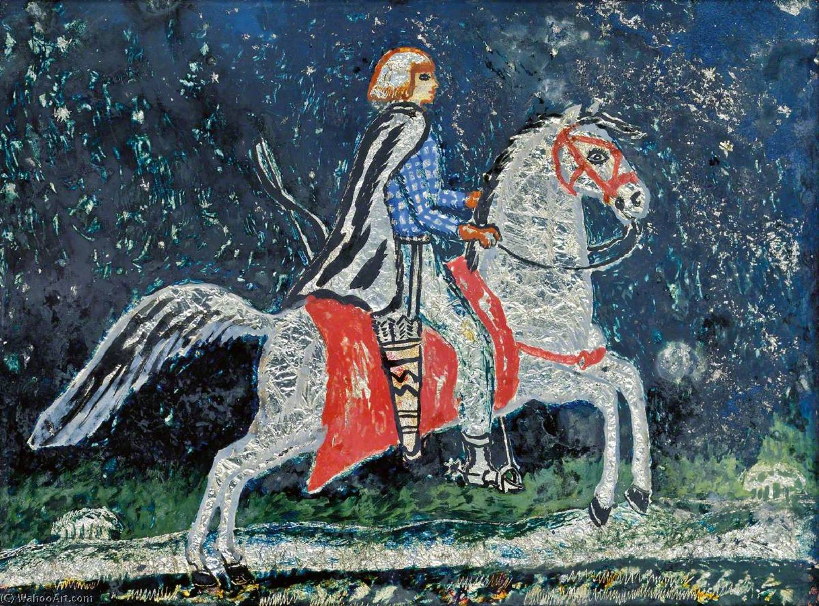 Wikioo.org – L'Encyclopédie des Beaux Arts - Peinture, Oeuvre de Dora De Houghton Carrington - Un IRIS Arborescence  sur  une  cheval