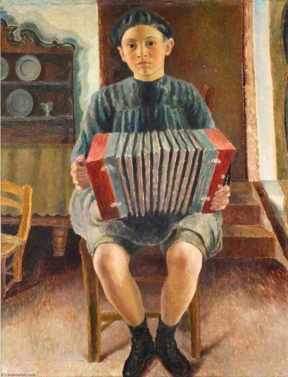 WikiOO.org - Encyclopedia of Fine Arts - Lukisan, Artwork Dora De Houghton Carrington - Spanish Boy, the Accordion Player