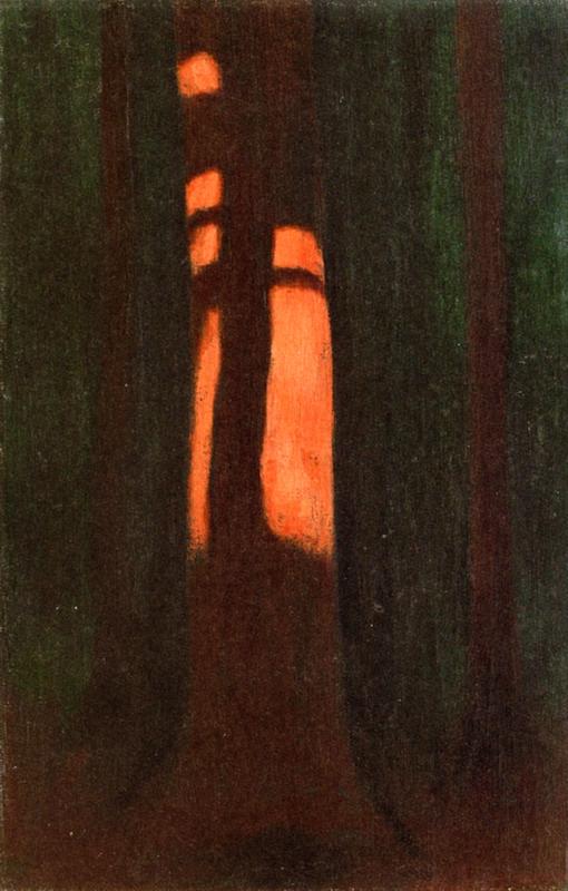 Wikioo.org - The Encyclopedia of Fine Arts - Painting, Artwork by Hans Emmenegger - Hard Shadow Cast on Trunk