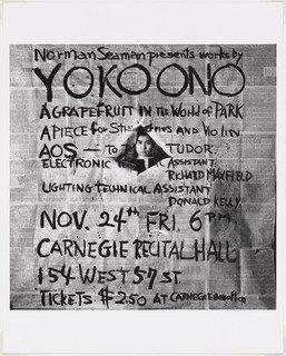 WikiOO.org - Encyclopedia of Fine Arts - Lukisan, Artwork George Maciunas - Poster for Works by Yoko Ono, Carnegie Recital Hall, New York, 1961