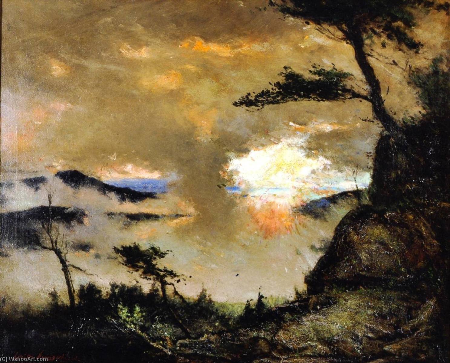 Wikioo.org - The Encyclopedia of Fine Arts - Painting, Artwork by Elliott Daingerfield - Large Landscape (also known as Grandfather Mountain in the Mist)