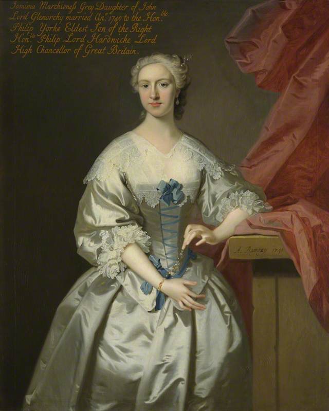 Wikioo.org - The Encyclopedia of Fine Arts - Painting, Artwork by Allan Ramsay - Lady Jemima Campbell (1722–1797), Marchioness Grey, Countess of Hardwicke
