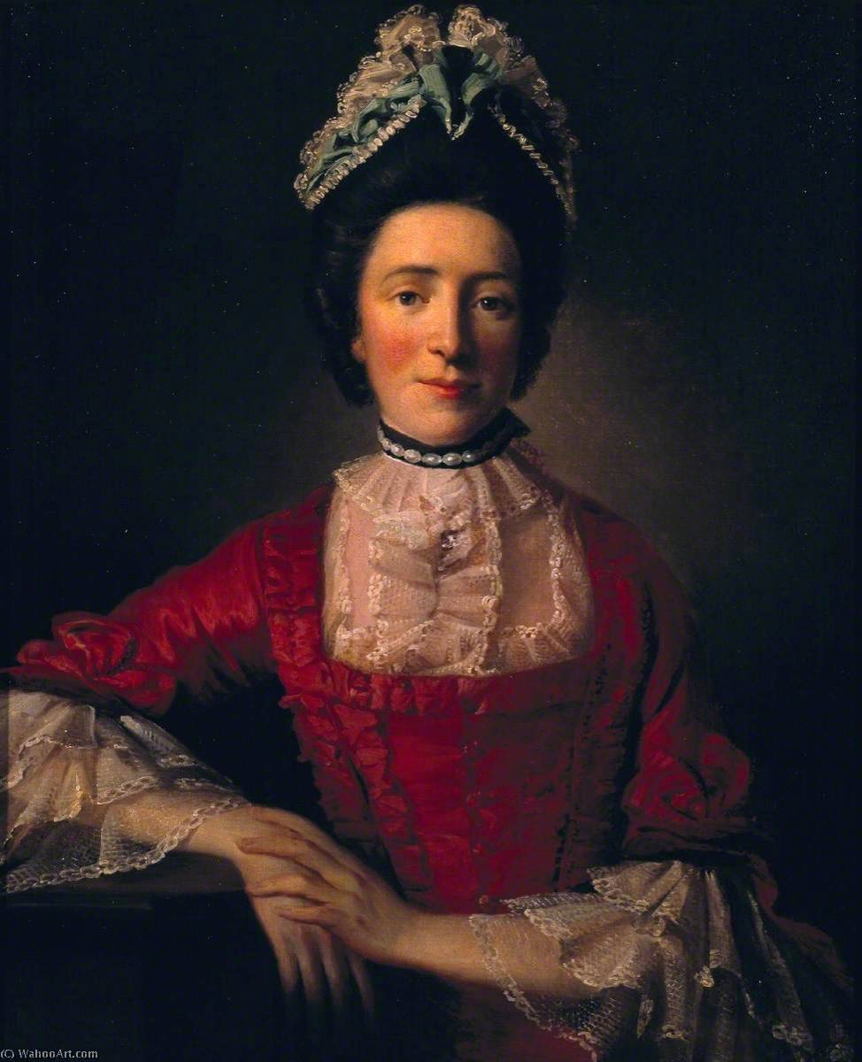 Wikioo.org - The Encyclopedia of Fine Arts - Painting, Artwork by Allan Ramsay - Miss Ramsay in a Red Dress