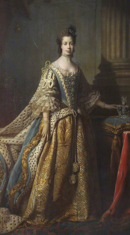 Wikioo.org – La Enciclopedia de las Bellas Artes - Pintura, Obras de arte de Allan Ramsay - Reina Charlotte ( 1744–1818 )