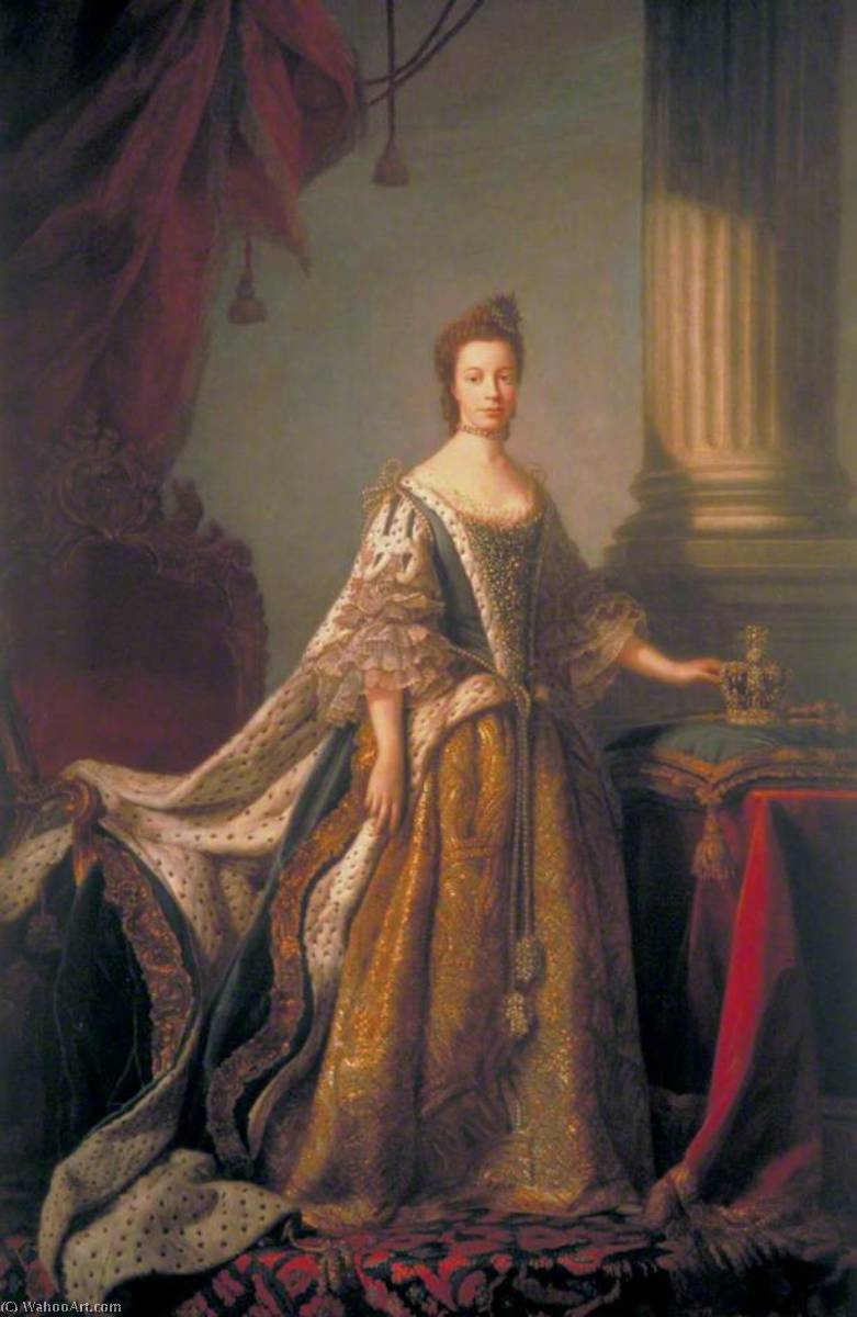 Wikioo.org - The Encyclopedia of Fine Arts - Painting, Artwork by Allan Ramsay - Queen Charlotte (1744–1818), Queen Consort of George III