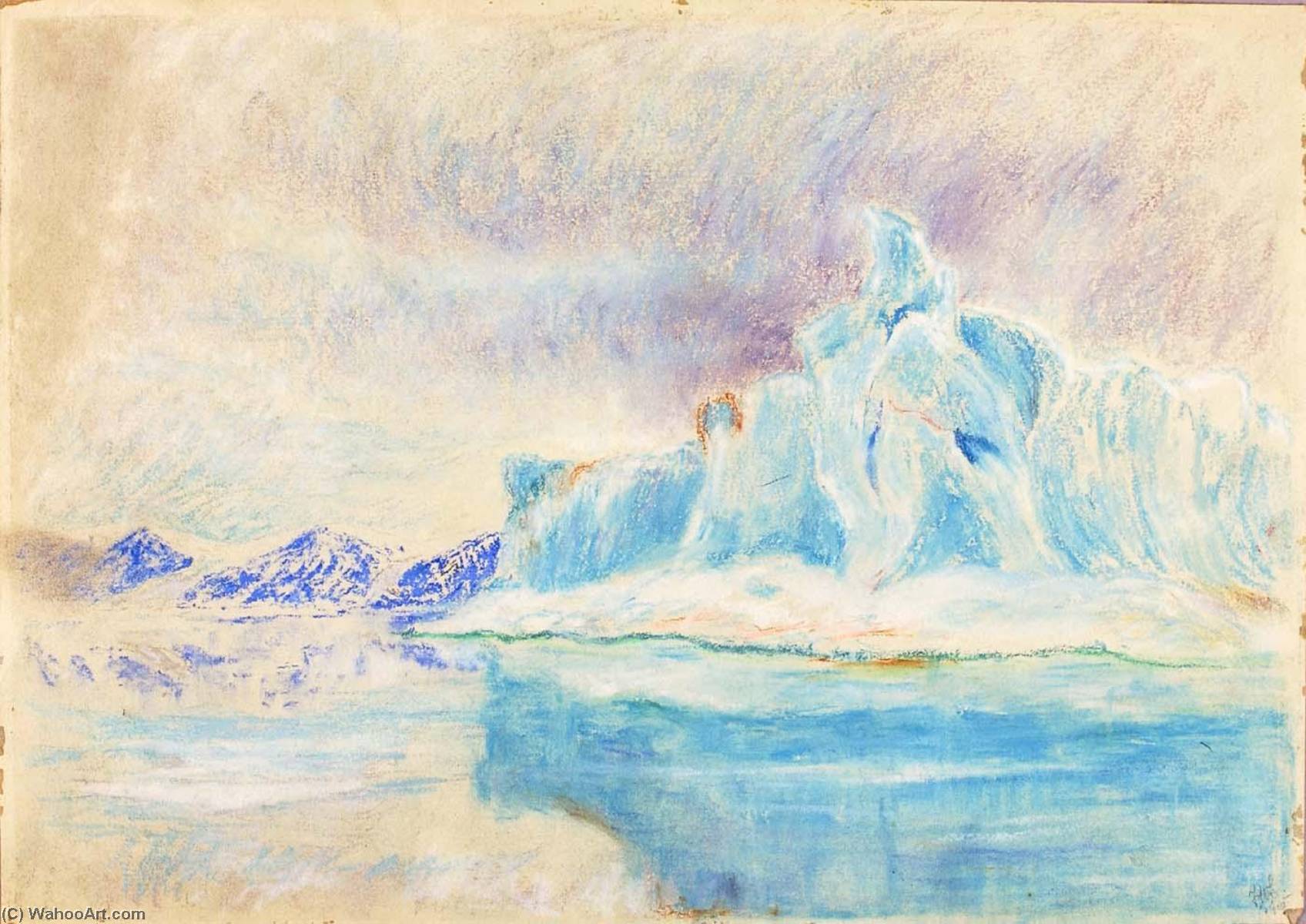 WikiOO.org - Encyclopedia of Fine Arts - Lukisan, Artwork Frank Wilbert Stokes - Iceberg, Head of Bowdoin Bay, July 1892 Greenland