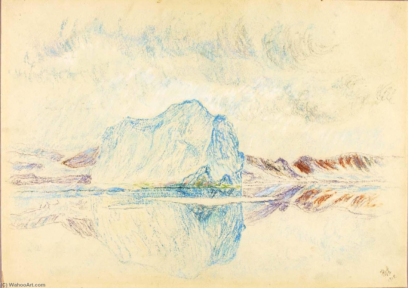 Wikioo.org - The Encyclopedia of Fine Arts - Painting, Artwork by Frank Wilbert Stokes - Arctic Iceberg Spring '94, Perry Greenland