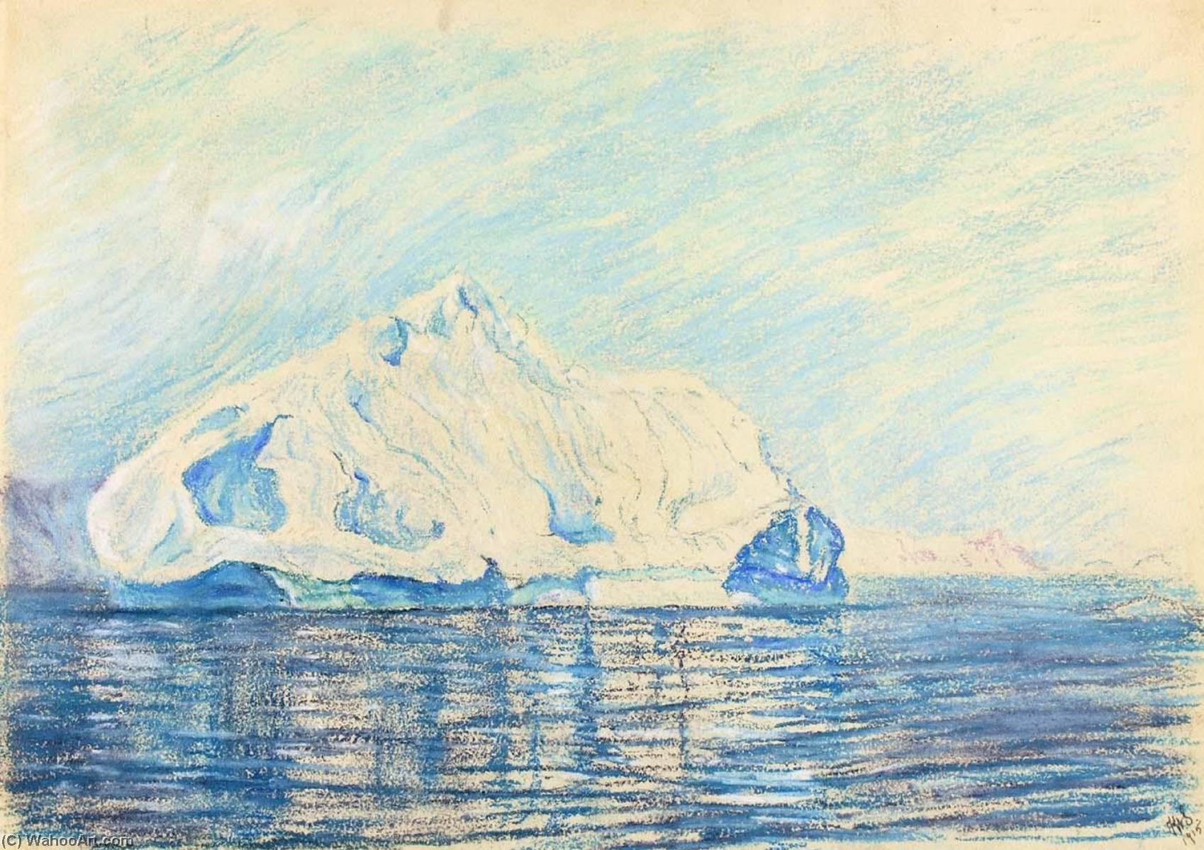 WikiOO.org - Encyclopedia of Fine Arts - Lukisan, Artwork Frank Wilbert Stokes - Iceberg Summer Arctic