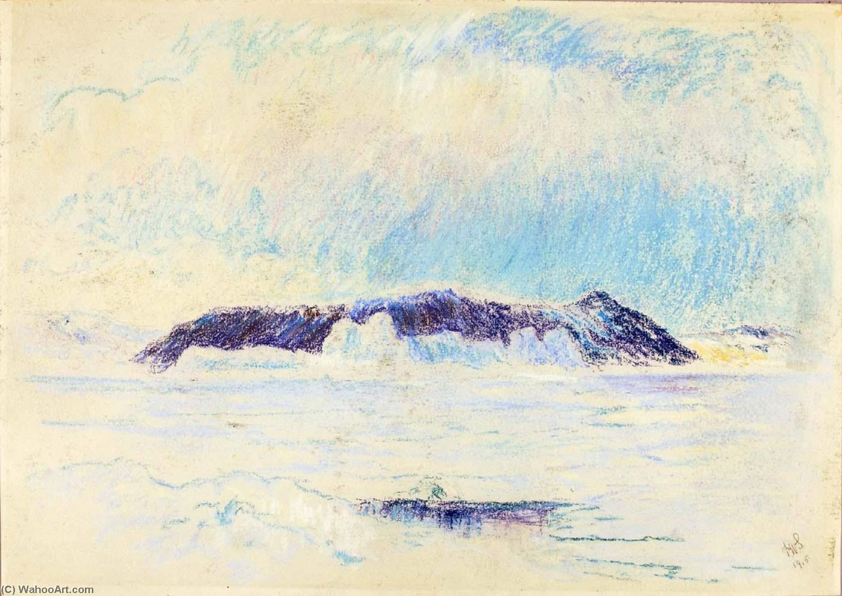 WikiOO.org - Güzel Sanatlar Ansiklopedisi - Resim, Resimler Frank Wilbert Stokes - Icebergs of Herbert Island