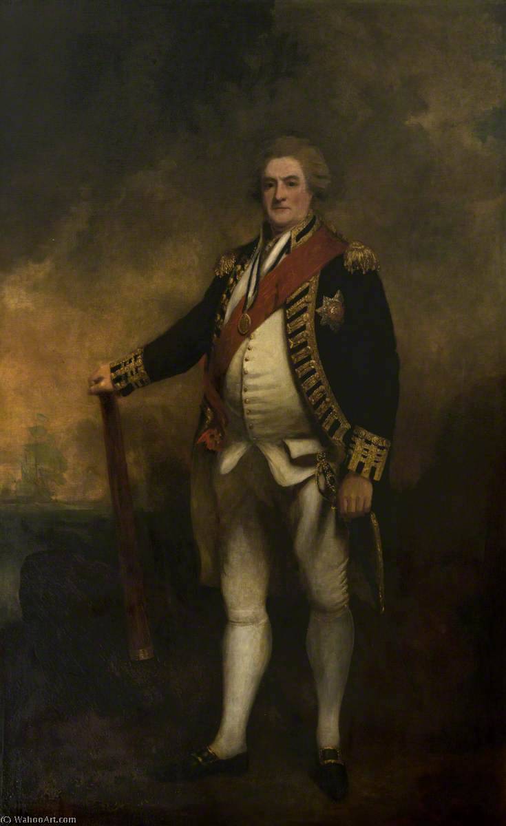 WikiOO.org - 백과 사전 - 회화, 삽화 John Hoppner - Admiral Lord Duncan, Commander of the British Fleet, Battle of Camperdown