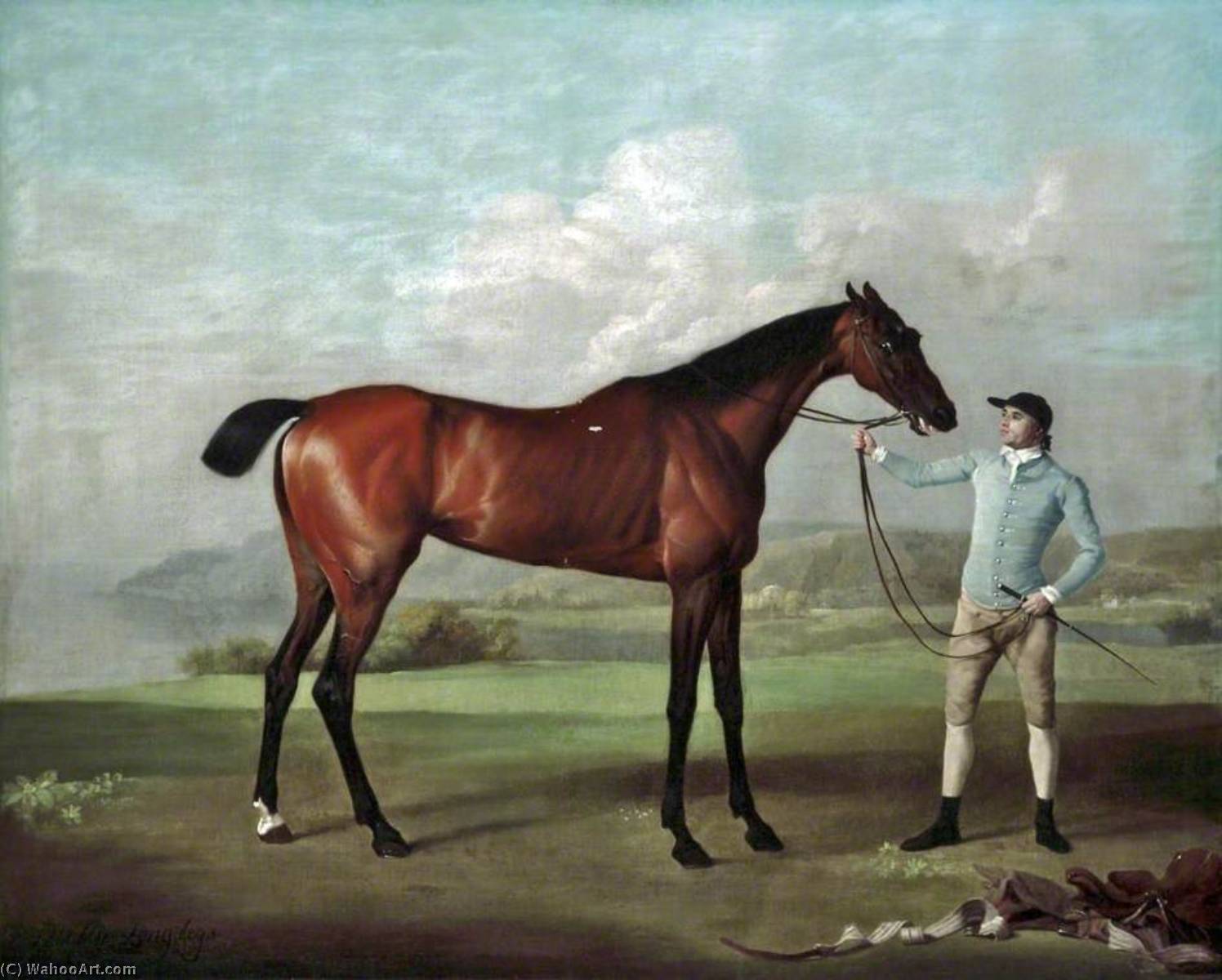 WikiOO.org - Enciklopedija dailės - Tapyba, meno kuriniai George Stubbs - 'Molly Long Legs' with Her Jockey