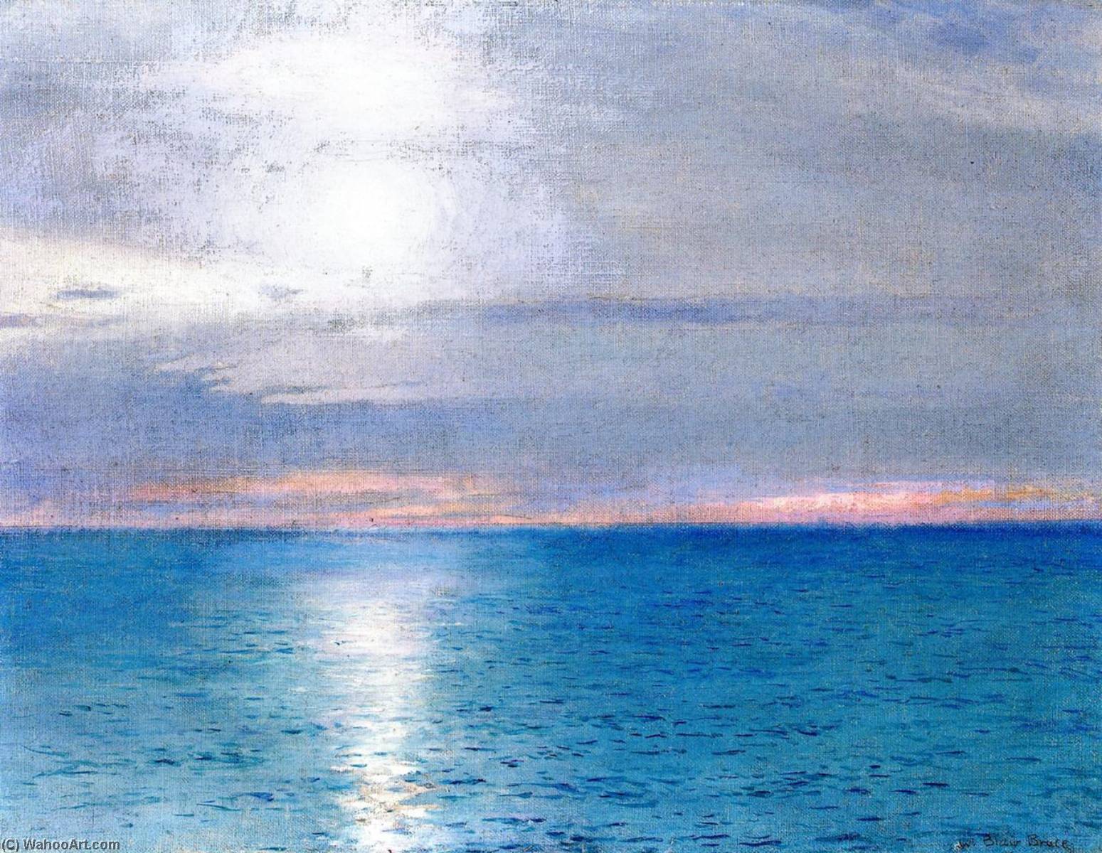 Wikioo.org - The Encyclopedia of Fine Arts - Painting, Artwork by William Blair Bruce - Moonlight on Sea
