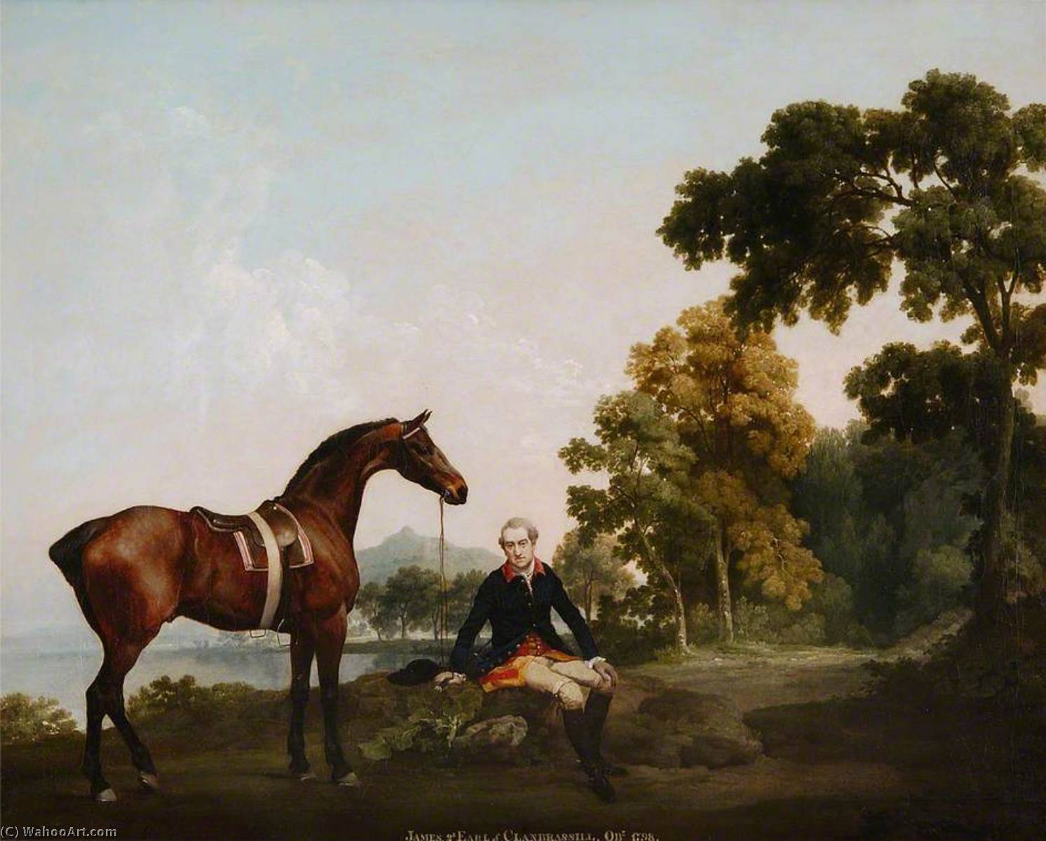 Wikioo.org - สารานุกรมวิจิตรศิลป์ - จิตรกรรม George Stubbs - Lord Clanbrassil with Hunter Mowbrary