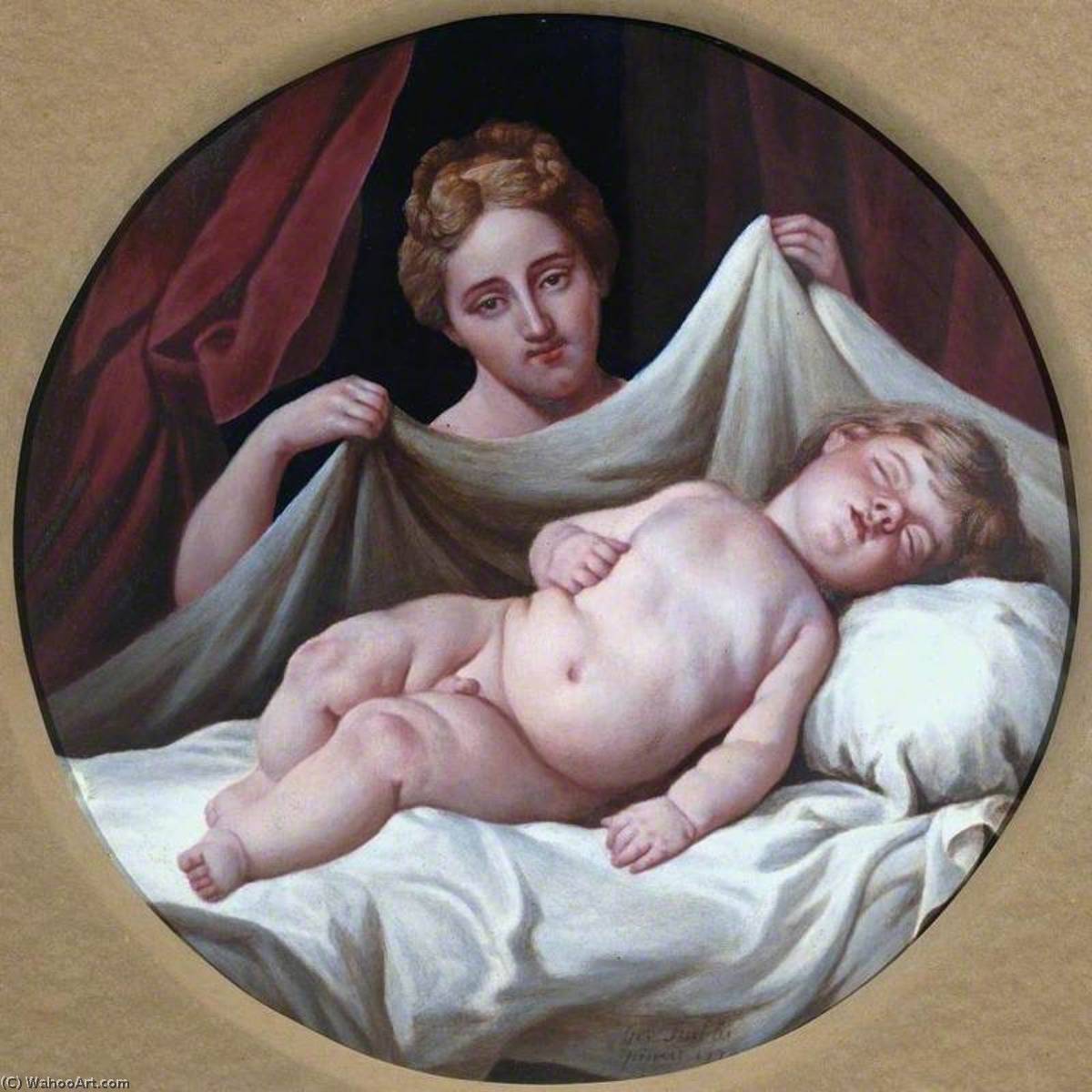 Wikoo.org - موسوعة الفنون الجميلة - اللوحة، العمل الفني George Stubbs - Mother and Child