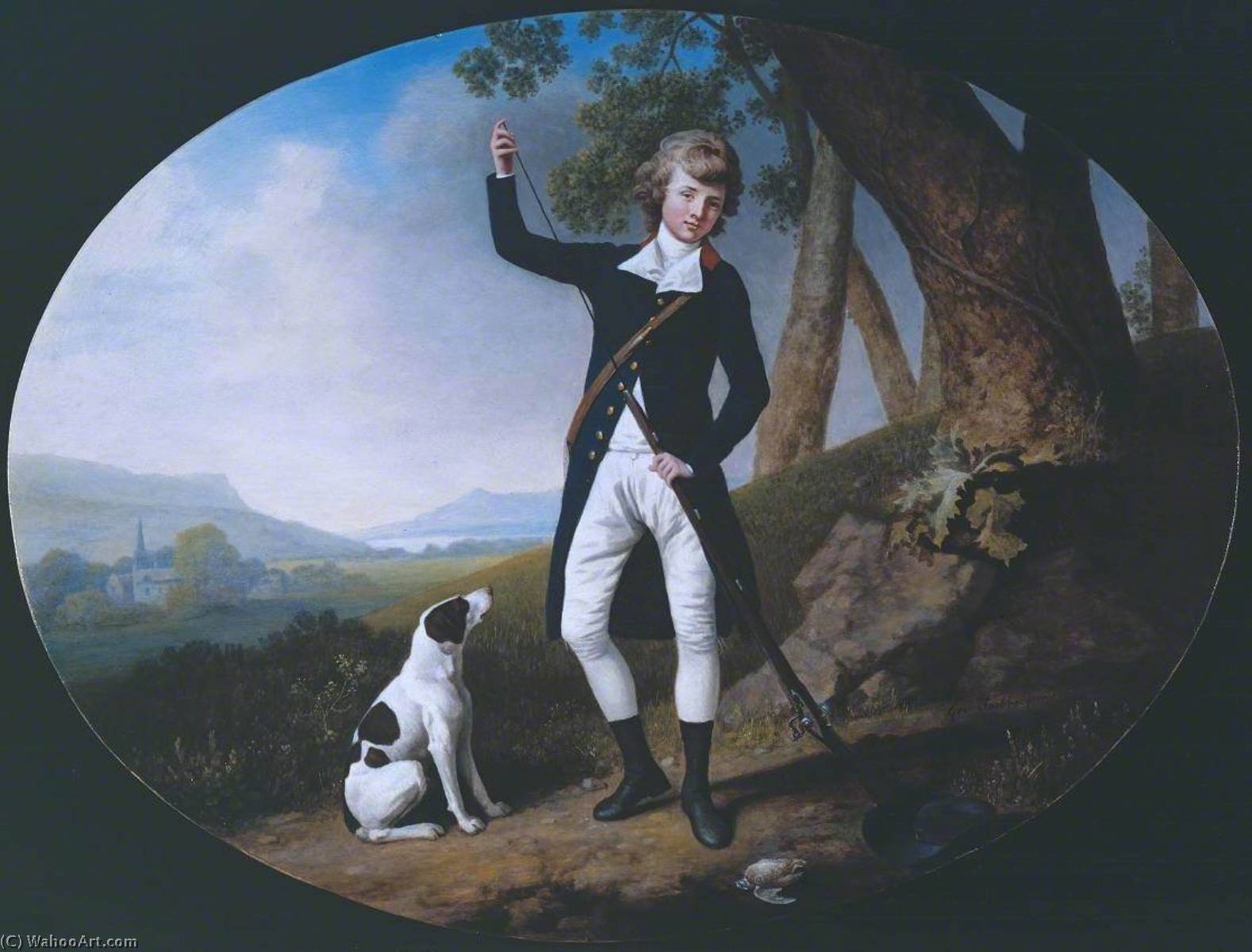 Wikioo.org - The Encyclopedia of Fine Arts - Painting, Artwork by George Stubbs - Portrait of a Young Gentleman Out Shooting
