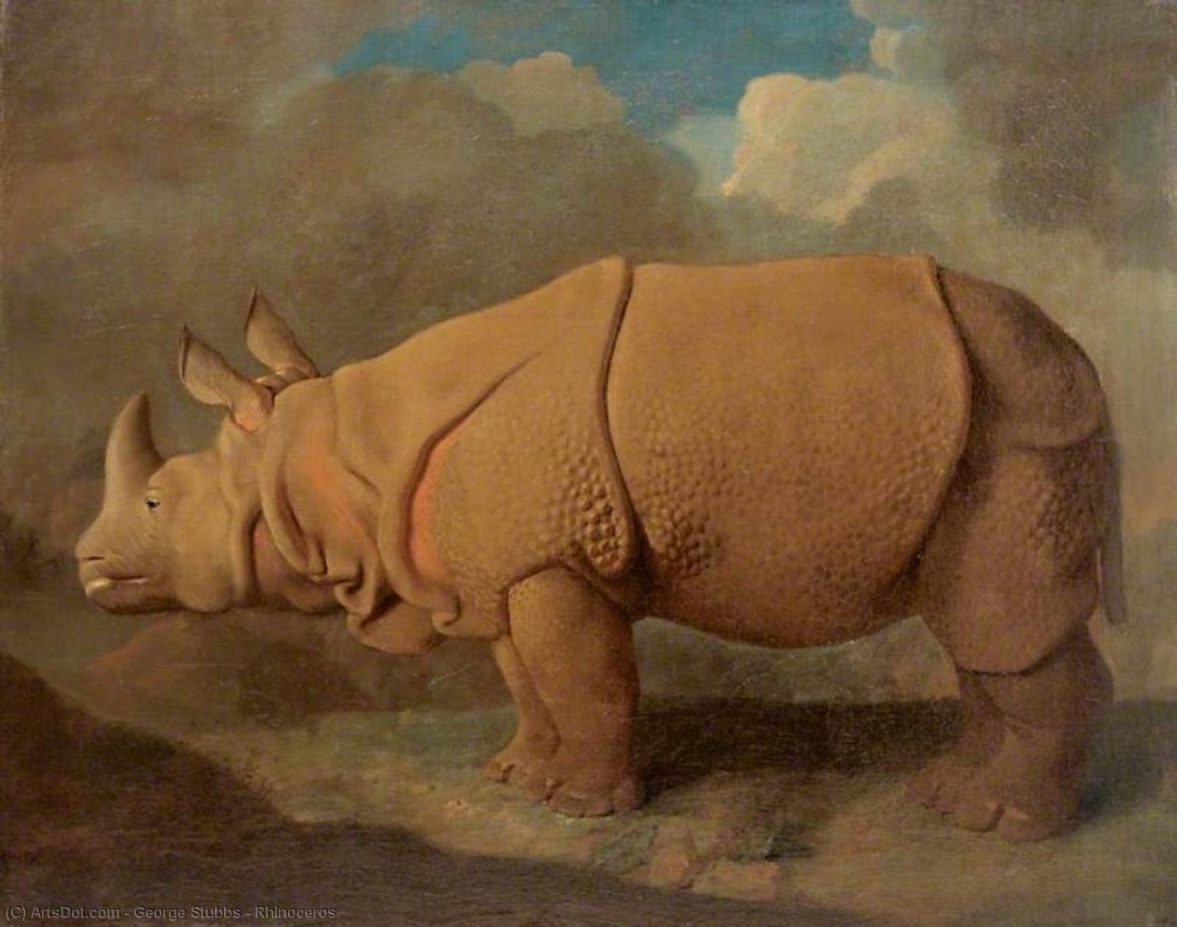 Wikioo.org - Bách khoa toàn thư về mỹ thuật - Vẽ tranh, Tác phẩm nghệ thuật George Stubbs - Rhinoceros
