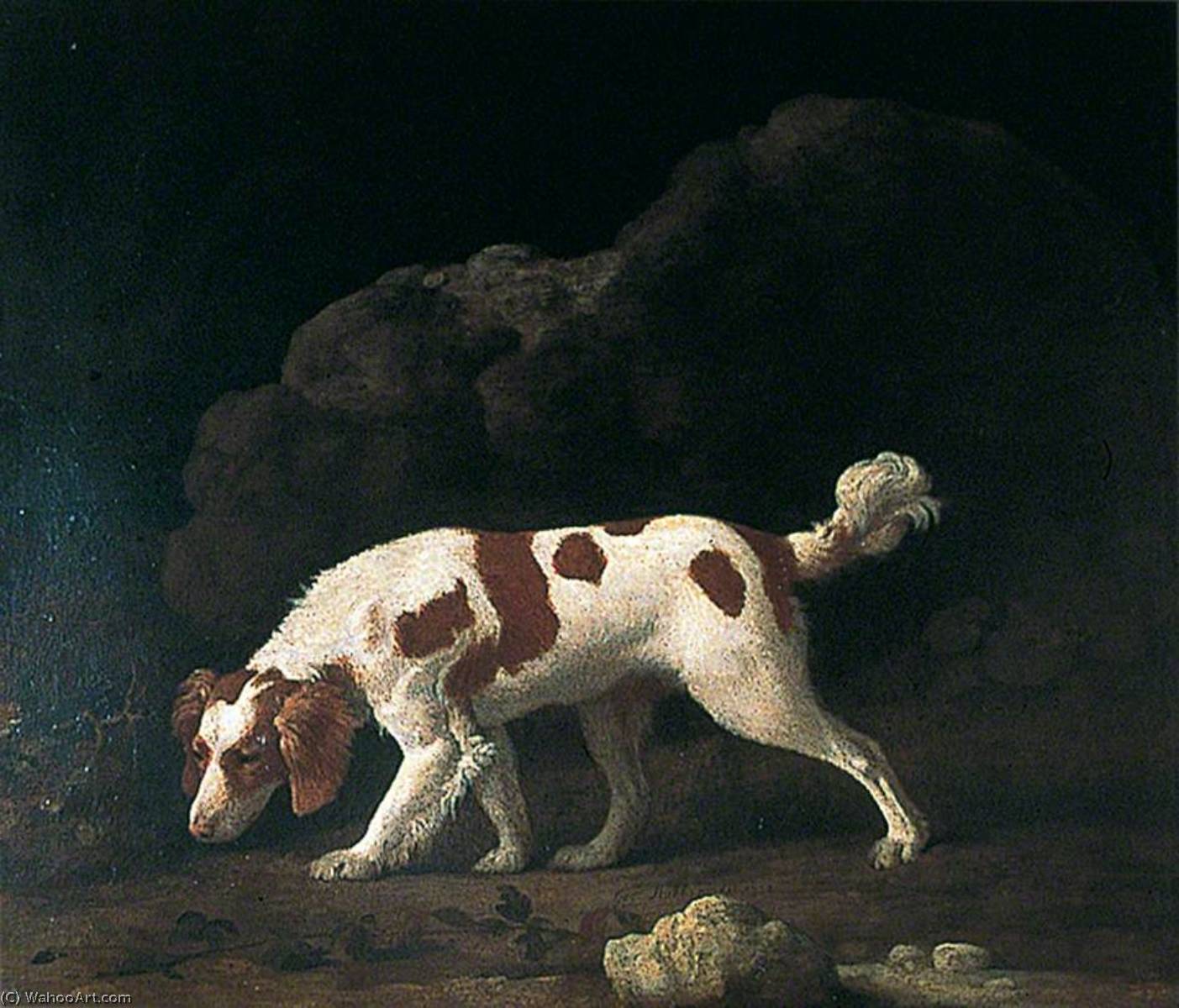 Wikioo.org - The Encyclopedia of Fine Arts - Painting, Artwork by George Stubbs - A Spaniel (one of a pair)