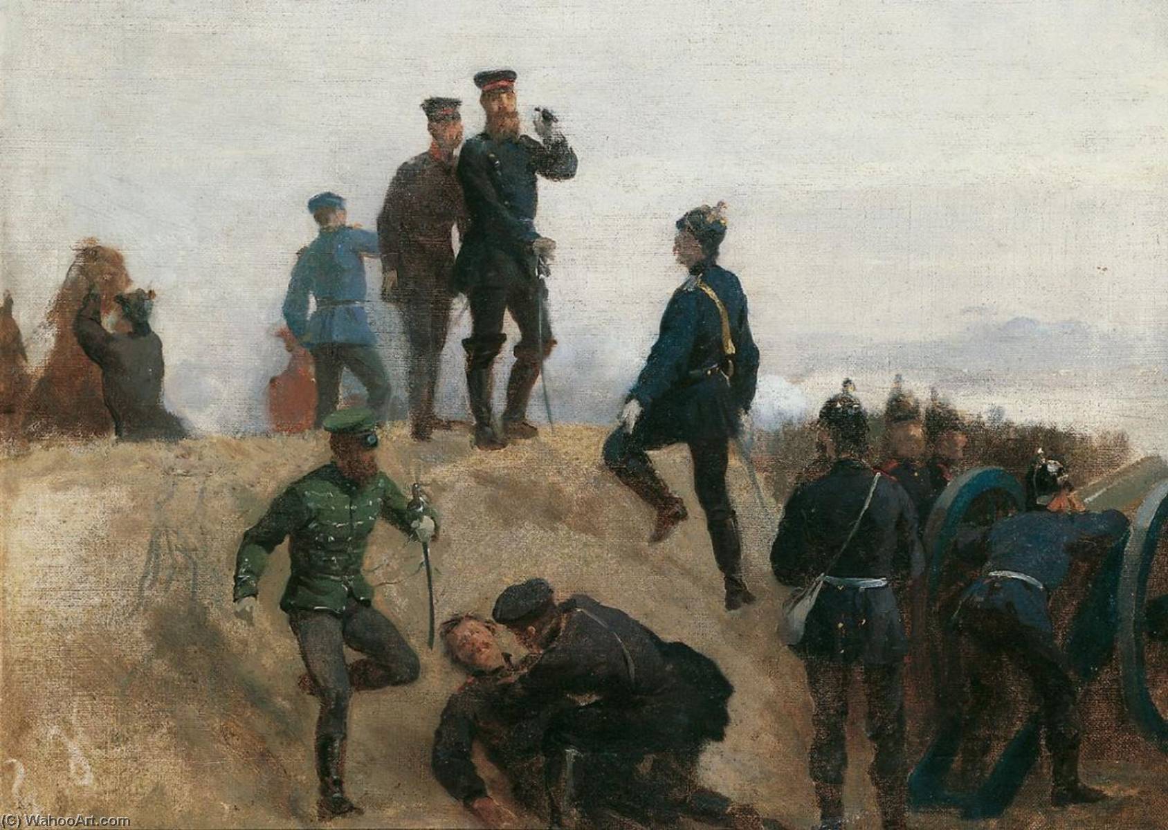 Wikioo.org - The Encyclopedia of Fine Arts - Painting, Artwork by Emil Hünten - Kronprinz Friedrich von Preußen während der Schlacht von Sedan