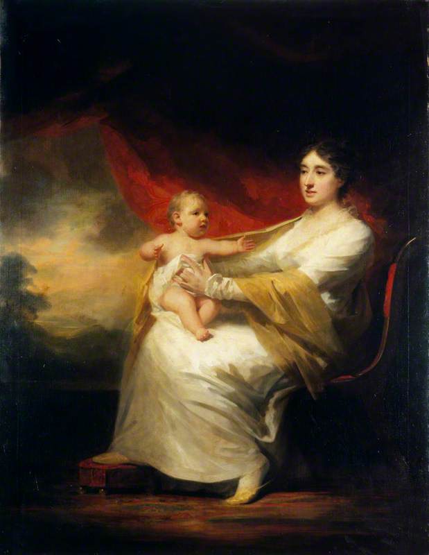 Wikioo.org - The Encyclopedia of Fine Arts - Painting, Artwork by Henry Raeburn Dobson - Charlotte Hall (1812–1894), Lady Hume Campbell of Marchmont, and her Son, Sir Hugh Hume Campbell, 7th Baronet of Marchmont