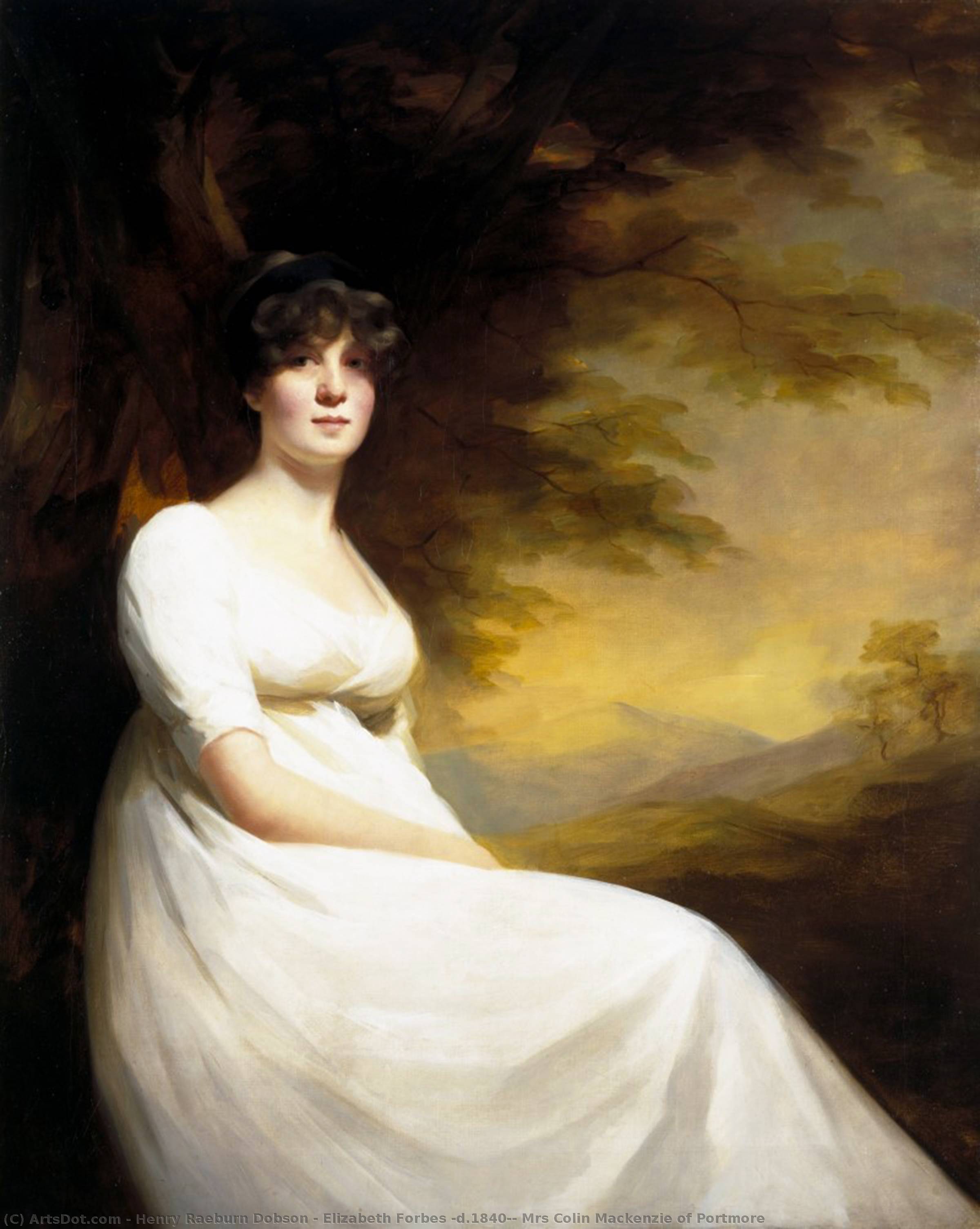 Wikioo.org - The Encyclopedia of Fine Arts - Painting, Artwork by Henry Raeburn Dobson - Elizabeth Forbes (d.1840), Mrs Colin Mackenzie of Portmore