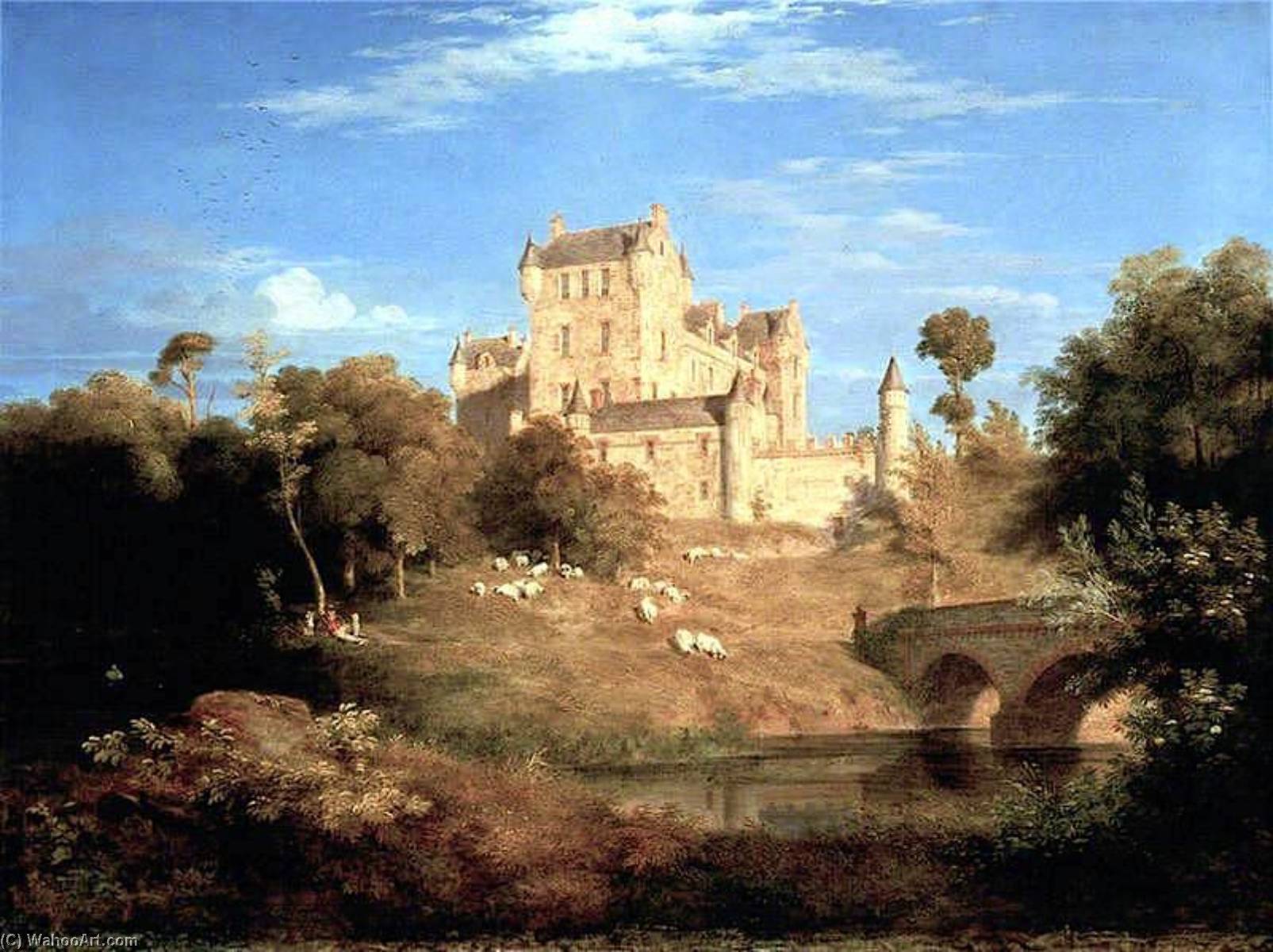 Wikioo.org - The Encyclopedia of Fine Arts - Painting, Artwork by James Giles - Fyvie Castle, Aberdeenshire
