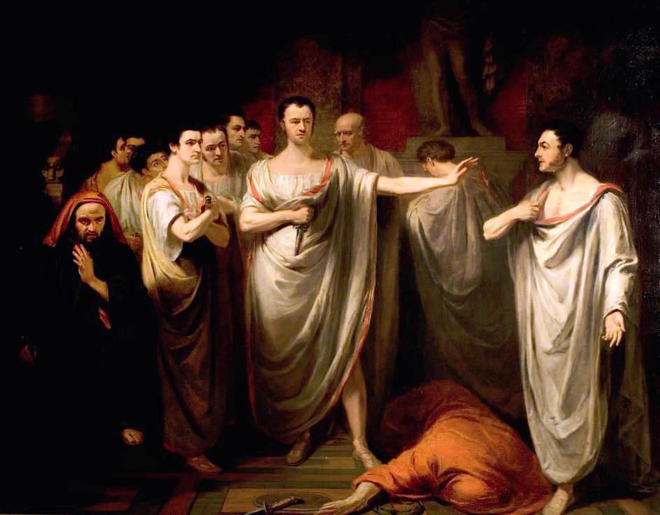 Wikioo.org - The Encyclopedia of Fine Arts - Painting, Artwork by George Clint - 'Julius Caesar', Act III, Scene 2, the Murder Scene